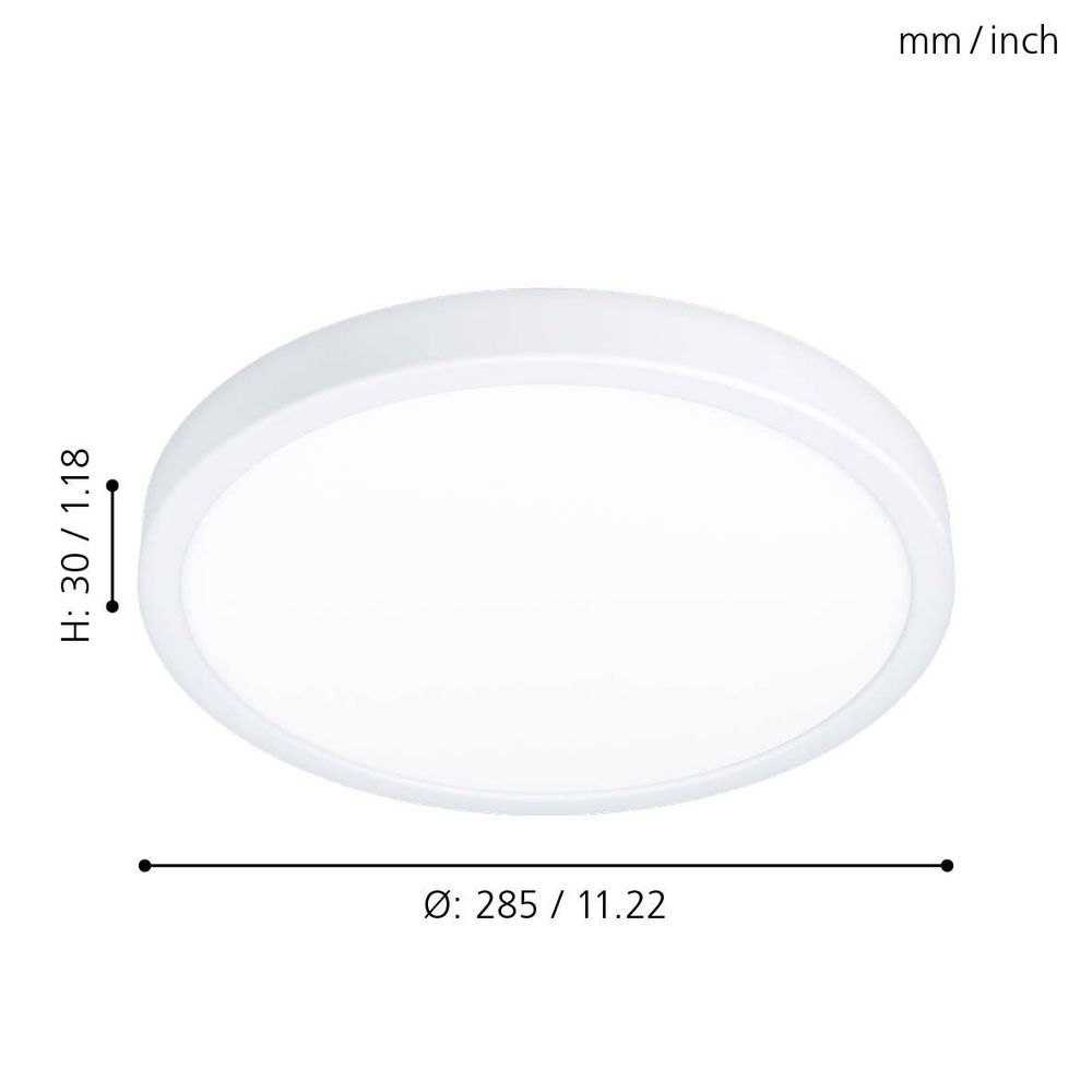 Eglo Fueva 5 nadgradna led, 20w, 2300lm, ip44, prom 285, bijela/čelik/plastika  slika 4