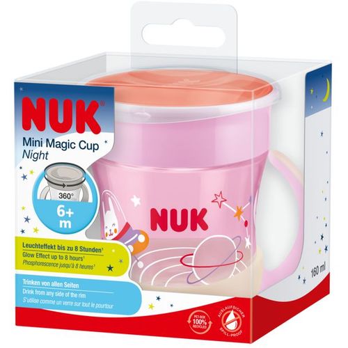 NUK Čaša koja svijetli u mraku Mini Magic Cup Night 6m+ 160ml, Roza slika 3