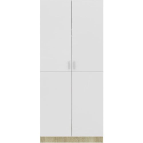 Ormar bijeli i boja hrasta 80x52x180 cm od konstruiranog drva slika 32