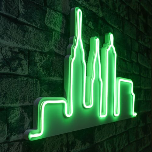 Wallity Ukrasna plastična LED rasvjeta, City Skyline - Green slika 7