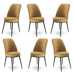 Dexa - Crni Set Stolica za Kafu (6 Komada)