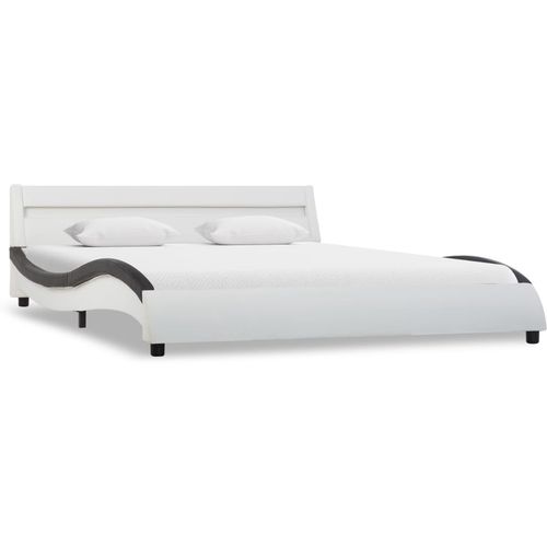 Okvir za krevet od umjetne kože LED bijelo-crni 160 x 200 cm slika 37