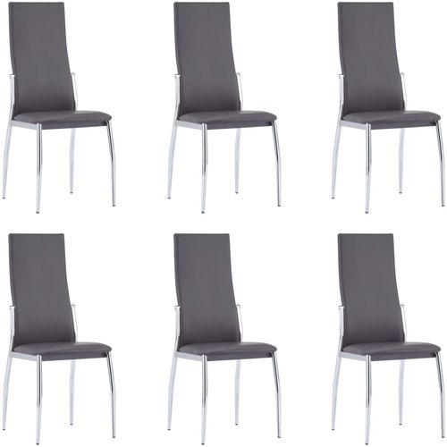 Blagovaonske stolice od umjetne kože 6 kom sive slika 1