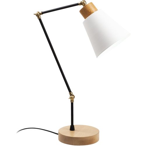 Opviq Stolna lampa MANAVGAT bijela, metal- drvo, promjer 14 cm, visina 52 cm, duljina kabla 200 cm, E27 40 W, Manavgat - N-598 slika 1