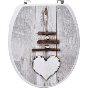 WC daska sa metalnim okovima 37,5x46 cm MDF, siva, Tendance