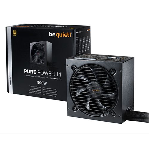 be quiet! BN293 PURE POWER 11 500W, 80 PLUS Gold efficiency (up to 92%), Two strong 12V-rails, Silence-optimized 120mm be quiet! fan, Multi-GPU support with two PCIe connectors slika 1