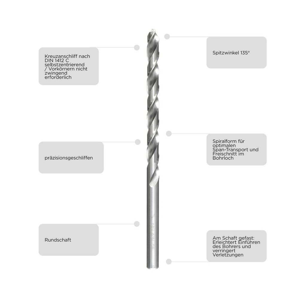 KWB HSS borer za metal i tvrdu plastiku, dugi, 9,5 mm slika 2
