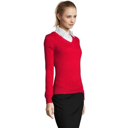 GALAXY WOMEN ženski džemper na V izrez - Crvena, XXL  slika 3