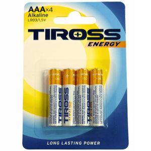 Tiross alkalne baterije LR03 AAA, pakiranje od 4 komada