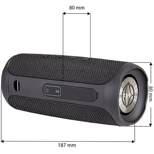 MANTA zvučnik Bluetooth, FM radio, Handsfree, baterija, crni SPK130GO slika 5