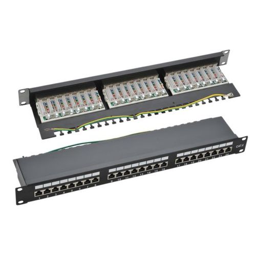 NaviaTec Cat6 Shielded 24-Port Patch Panel Black slika 1