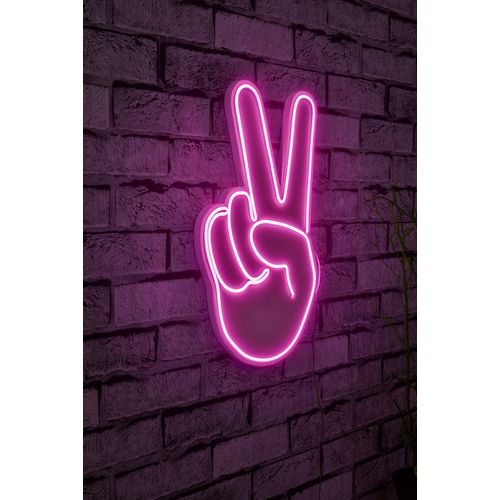 Wallity Ukrasna plastična LED rasvjeta, Victory Sign - Pink slika 1