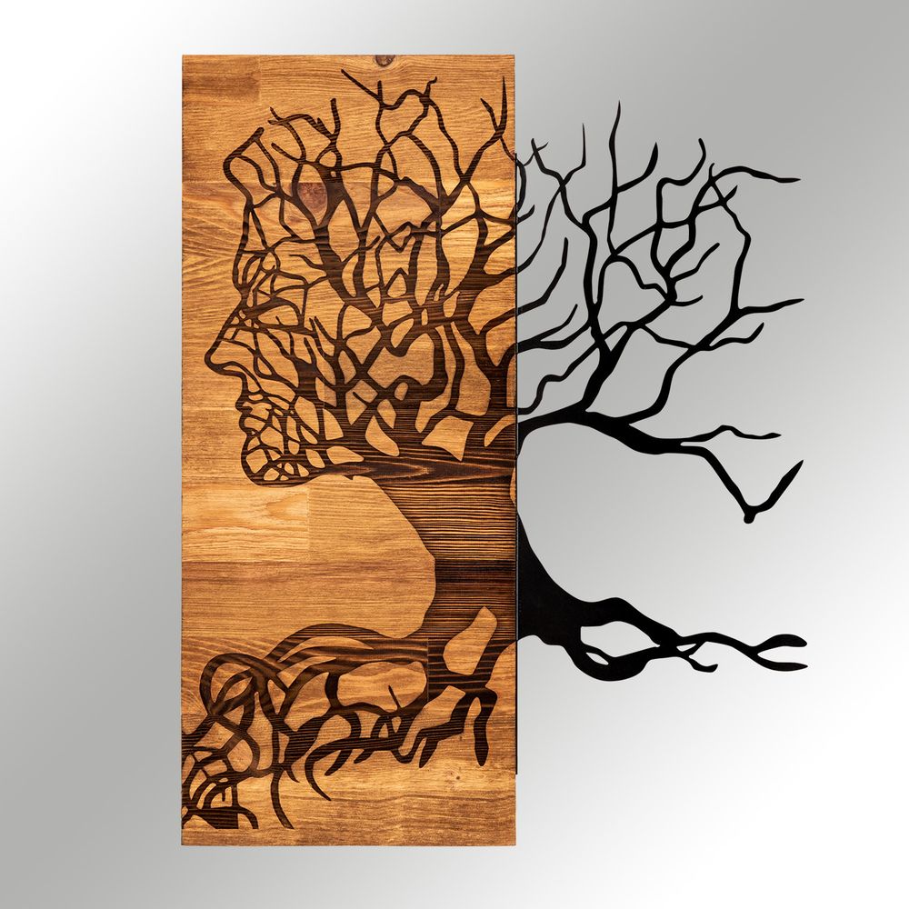 Dekorativni Drveni Zidni Ukras Muaz Black Walnut slika 7