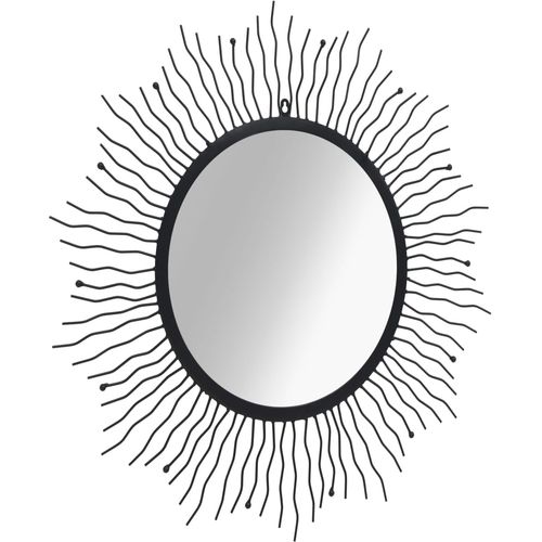 Vrtno zidno ogledalo u obliku sunca 80 cm crno slika 2