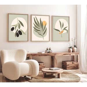 Huhu116 - 30 x 40 Multicolor Decorative Framed MDF Painting (3 Pieces)