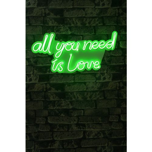 Wallity Ukrasna plastična LED rasvjeta, All You Need is Love - Green slika 9