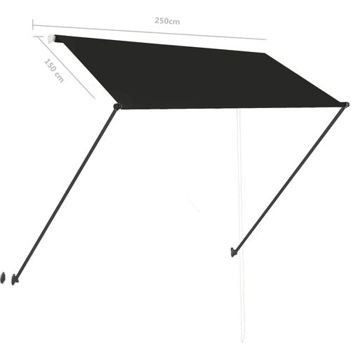 Tenda na uvlačenje s LED svjetlima 250 x 150 cm antracit slika 29