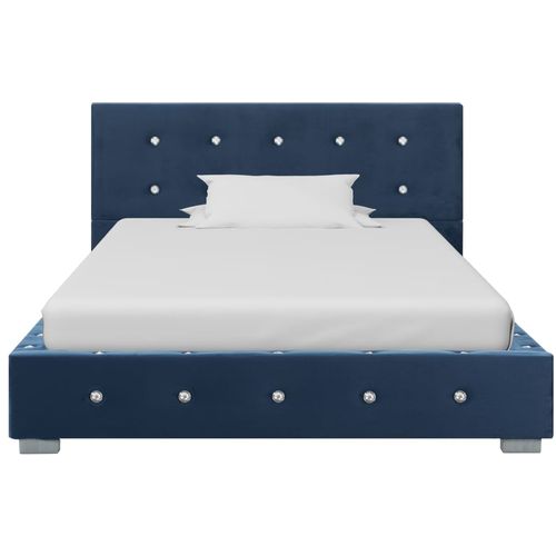 Okvir za krevet plavi baršunasti 90 x 200 cm slika 24