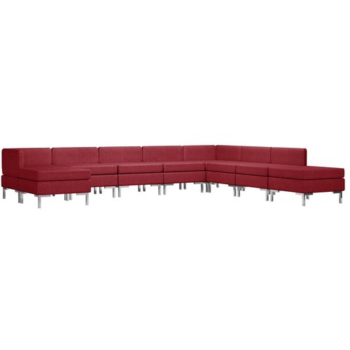 9-dijelni set sofa od tkanine crvena boja vina slika 30