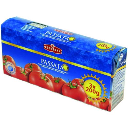 Podravka pasirana rajčica, tetrabrik, 3x200g slika 2