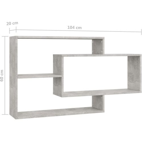 Zidne police siva boja betona 104 x 20 x 58,5 cm od iverice slika 31