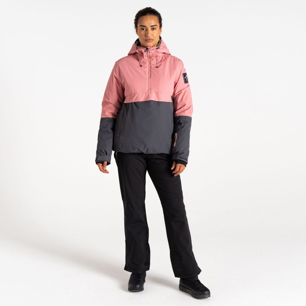 Dare2B Ženska jakna za skijanje Snowburst Overhead Ski, Dusty Rose/Ebony Grey slika 6