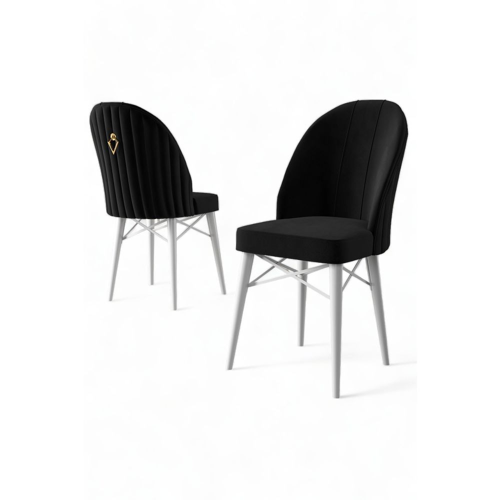 Ritim - Crno-bijeli set stolica (6 komada) slika 3