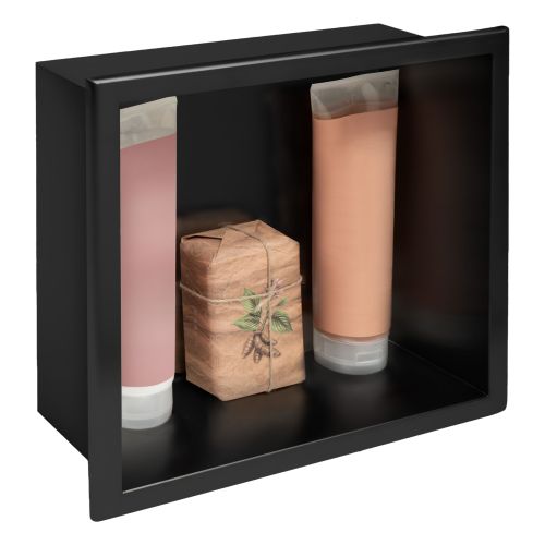 bathroom shelf 30x30 matte black slika 1