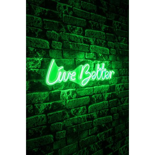 Wallity Zidna LED dekoracija, Live Better - Green slika 3