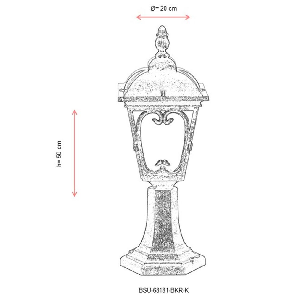 Vanjska zidna lampa BSU-68181-BKR-K, smeđa slika 3