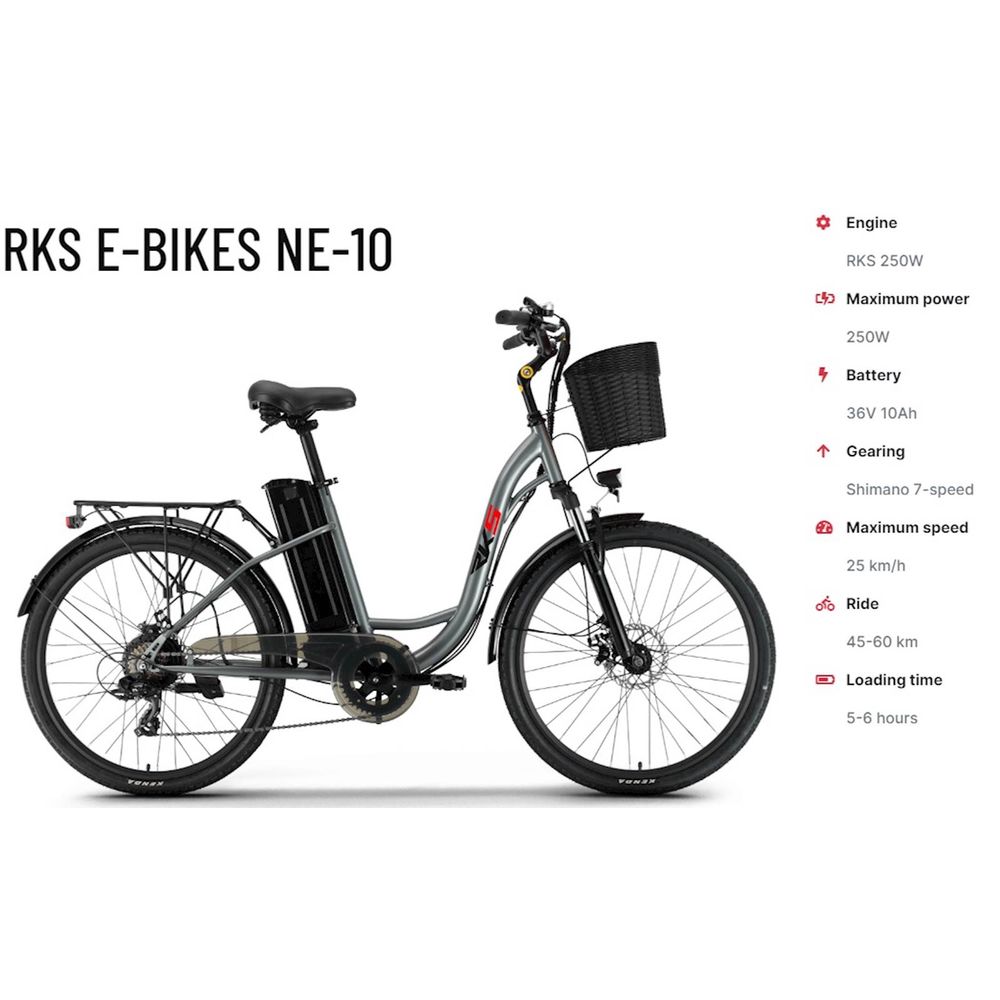 Električni bicikl RKS NE-10 SIVA slika 1