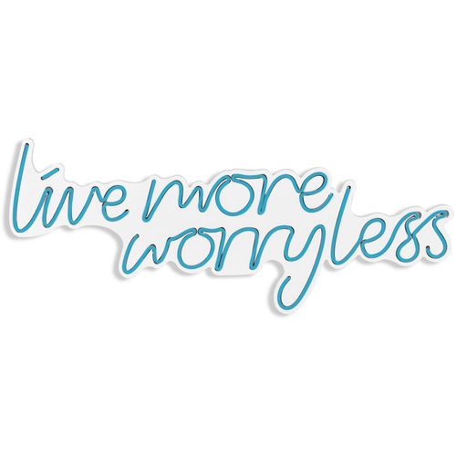 Wallity Ukrasna plastična LED rasvjeta, Live More Worry Less - Blue slika 15