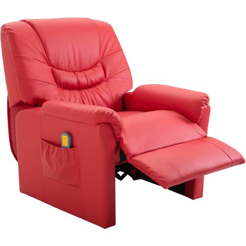 Masažna fotelja od umjetne kože crvena slika 17