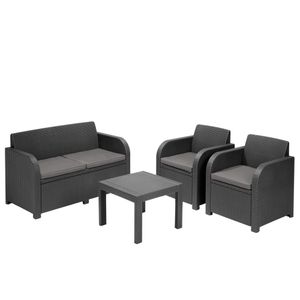 Keter vrtni set - garnitura GEORGIA (sofa + sto + stolica), siva boja