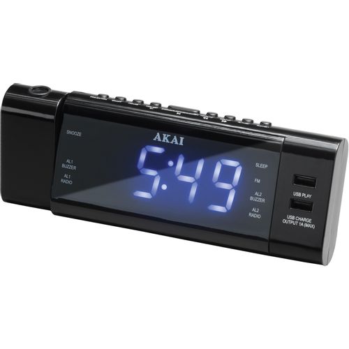 AKAI budilica s projektorom, FM/AM radio, LCD, USB MP3 + USB punjač ACR-3888 slika 5