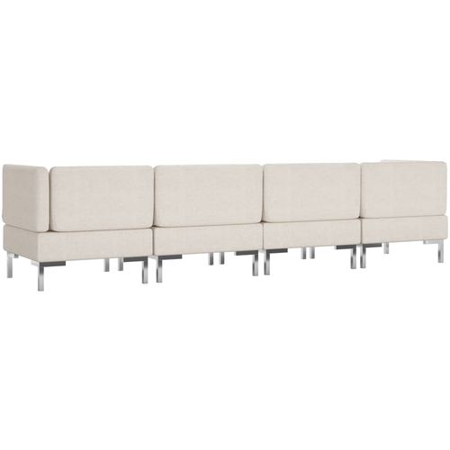 4-dijelni set sofa od tkanine krem slika 32