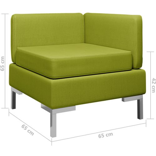 Modularna kutna sofa s jastukom od tkanine zelena slika 20