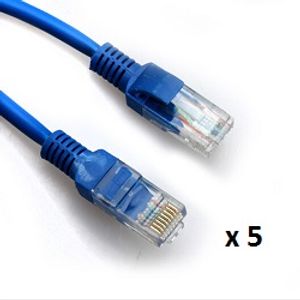 SBOX patch kabel UTP Cat 5e, 5m, plavi, 5 kom UTP-5BL