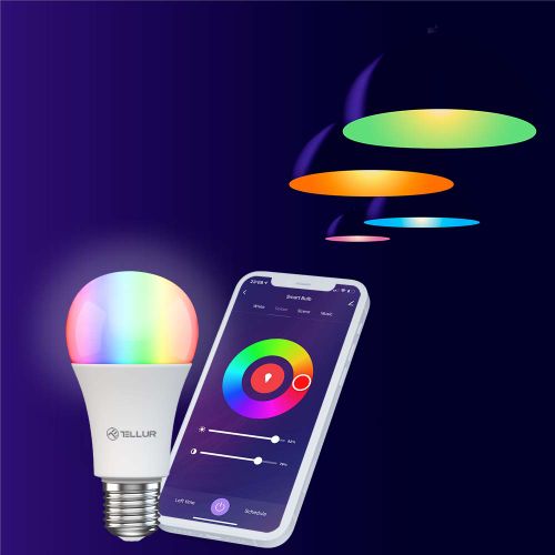 TELLUR SMART WIFI LED BULB E27, 9W, BIJELA/TOPLA/RGB, DIMMER slika 3