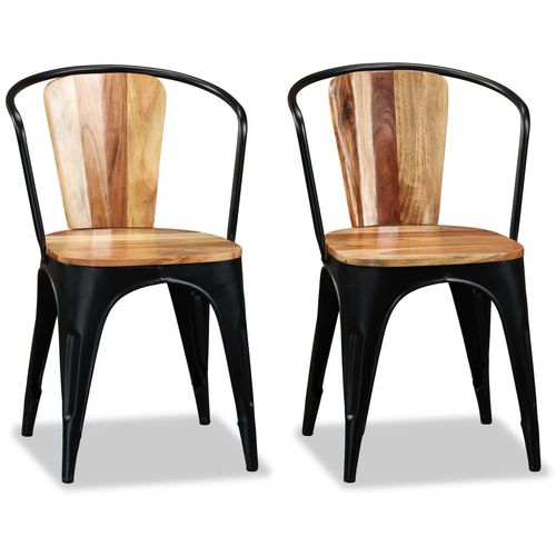 Blagovaonske stolice od masivnog bagremovog drva 2 kom slika 38