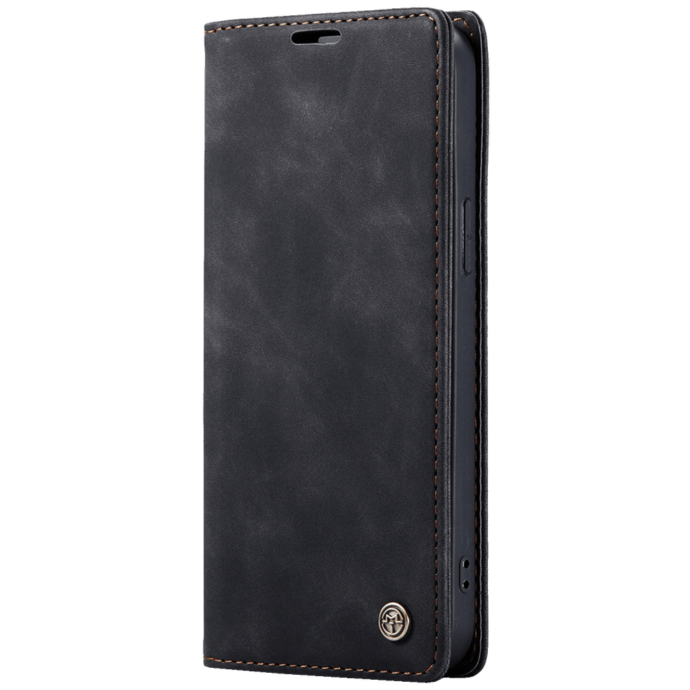 CaseMe Futrola preklopna za iPhone 14, koža, crna - Flip Leather Phone Case iPhone 14 slika 2