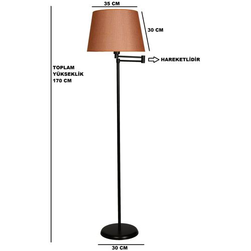 Almina lambader siyah ayak pramit hasır turuncu abajurlu Black
Orange Floor Lamp slika 2