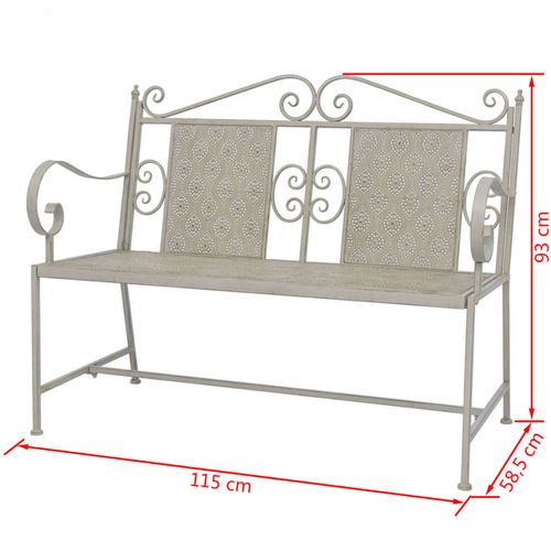 Vrtna klupa 115 cm čelik siva slika 35