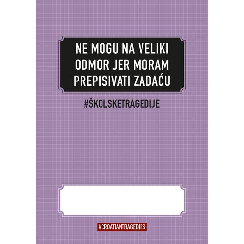 Bilježnica "Hrvatske tragedije" A4 - kvadratići SORTO slika 2