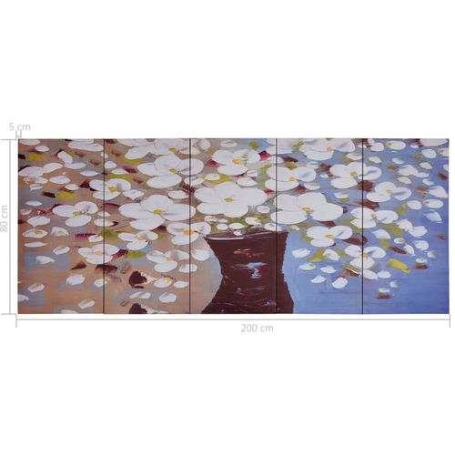 Set zidnih slika na platnu s uzorkom cvijeća u vazi 200 x 80 cm slika 22