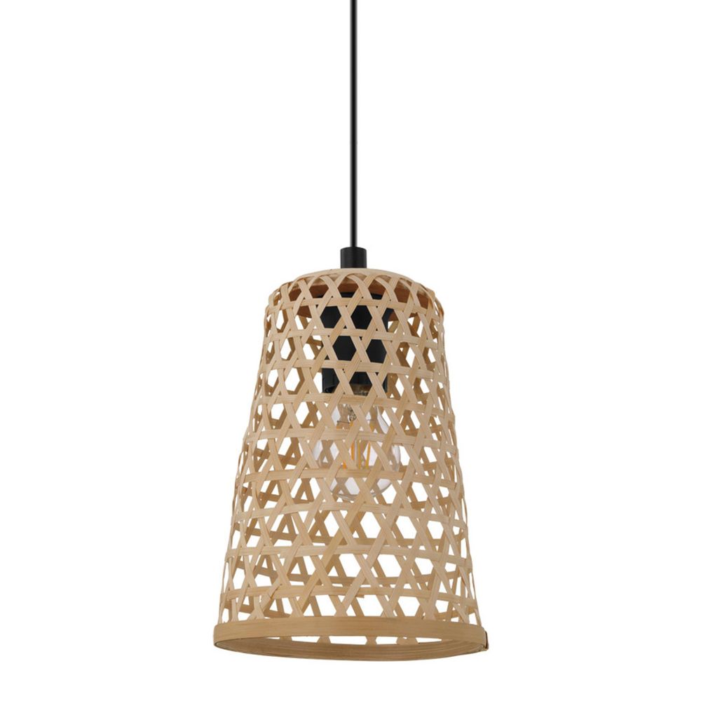 Eglo visilica 'Claverdon' - crna drvena lampa sa E27 utičnicom, promjer 180 mm slika 3