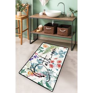 Green In Flower Multicolor Bathmat