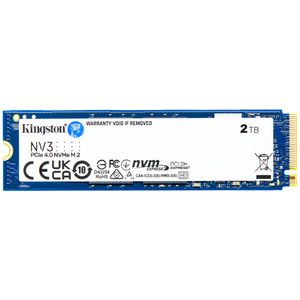 Kingston SNV3S/2000G M.2 NVMe 2TB SSD, NV3, PCIe Gen 4x4, Read up to 6,000 MB/s, Write up to 5,000 MB/s, (single sided), 2280