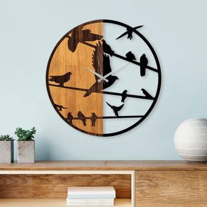 Wallity Ukrasni drveni zidni sat, Wooden Clock - 73