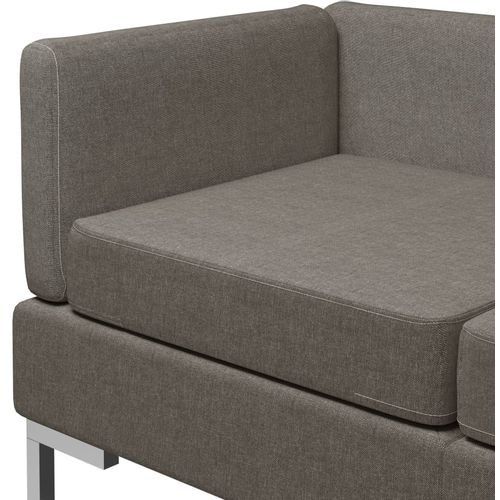 6-dijelni set sofa od tkanine smeđe-sivi slika 23